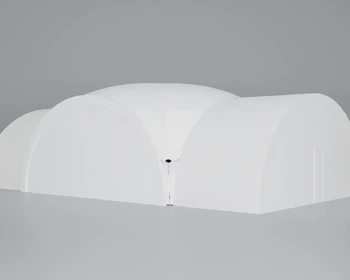 Арочный шатер 8х8 м c двумя модулями по 4 м вид сзади Grand Tent