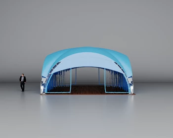 Арочный шатёр 8x8 «Дюна» голубого цвета Grand Tent