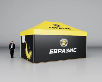 Мобильный шатёр 6×4 м с брендированием и стенками Grand Tent